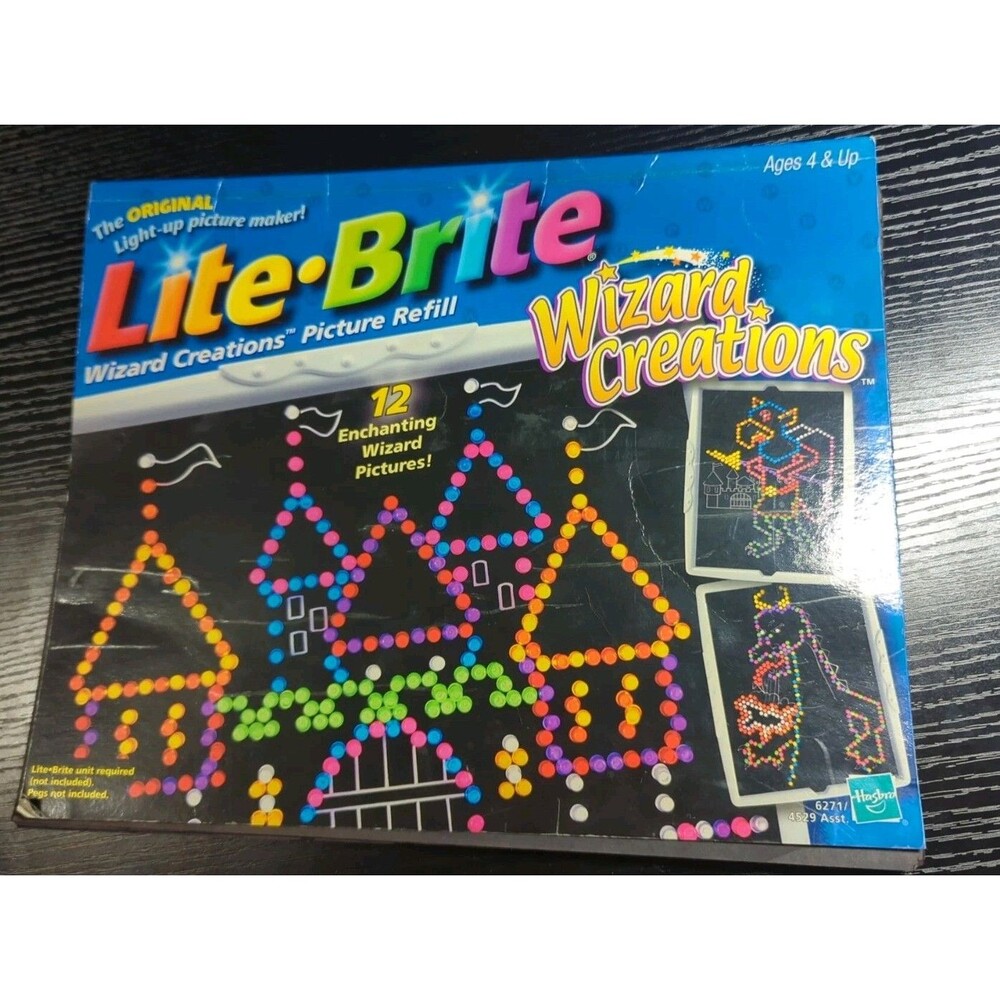 Vintage 2001 LITE BRITE Wizard Creations Refill Pack + Random 10 New Pages Total